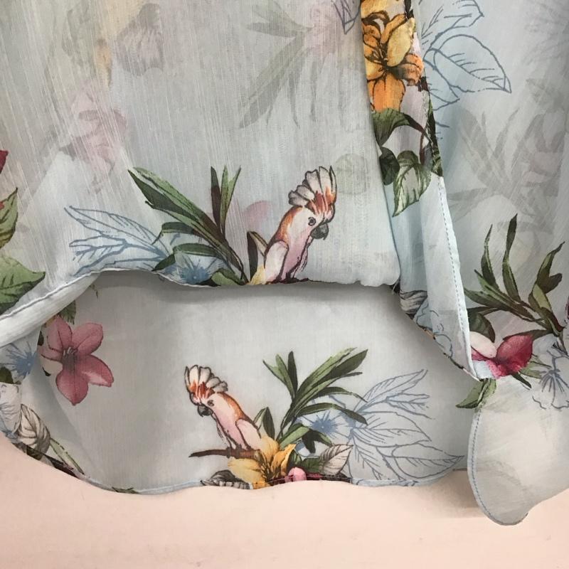 ザラ ZARA シャツ、ブラウス 長袖 XS 総柄 水色 / ライトブルー /  レディース USED 古着 中古 10136901