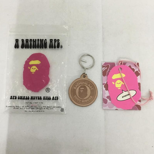 アベイシングエイプ A BATHING APE キーホルダー キーホルダー レザー ロゴ、文字 茶 / ブラウン /  メンズ USED 古着 中古 10139084