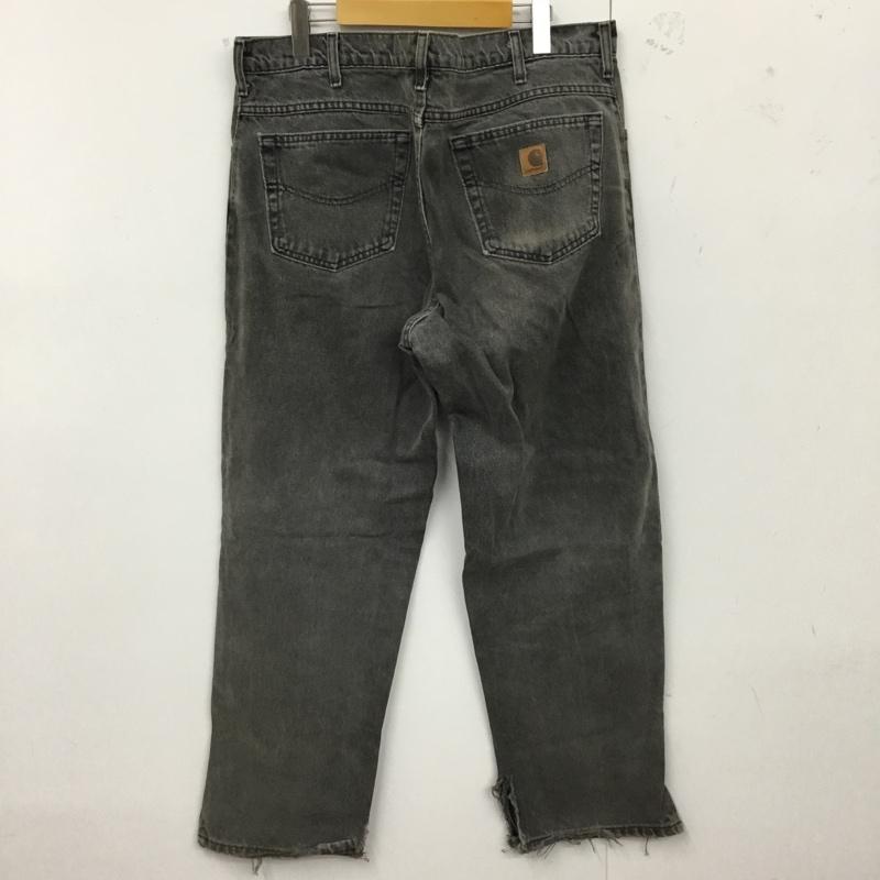 カーハート Carhartt パンツ デニム、ジーンズ デニムパンツ ストレートパンツ ワイドパンツ カジュアルパンツ 無地 黒 / ブラック /  メンズ USED 古着 中古 10122286