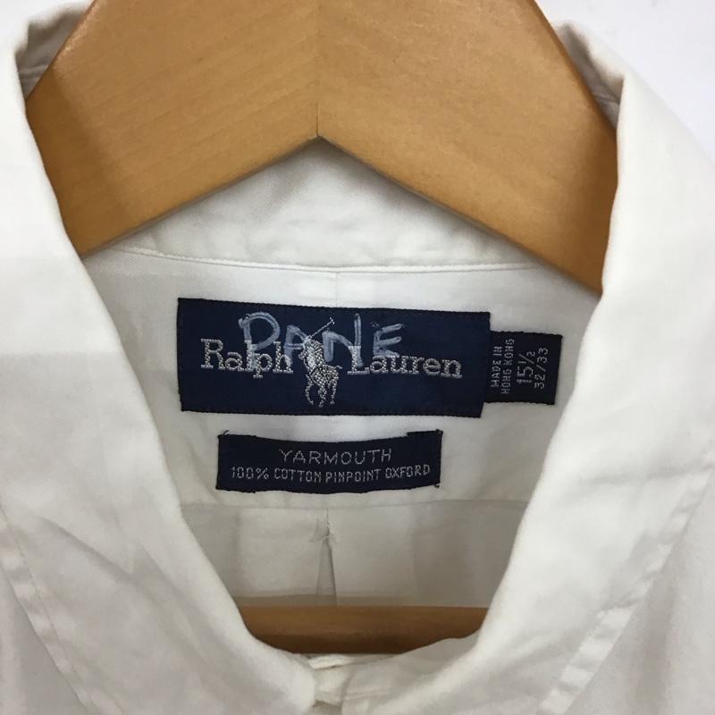 ラルフローレン RALPHLAUREN シャツ、ブラウス 長袖 ボタンダウンシャツ 無地 白 / ホワイト /  メンズ USED 古着 中古 10128584