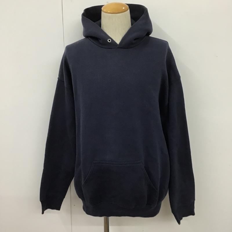 ディスカス DISCUS パーカー 長袖 長袖パーカー フード付き長袖カットソー スウェット 古着 90s XL 無地 紺 / ネイビー /  メンズ USED 古着 中古 10105603