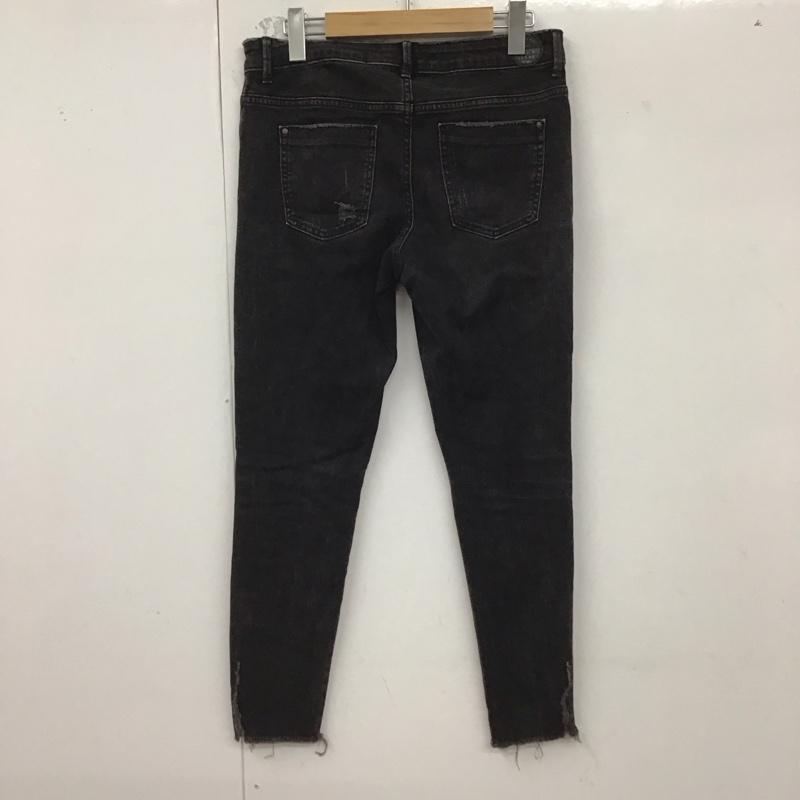 ザラベーシック ZARA BASIC パンツ デニム、ジーンズ デニムパンツ スリムパンツ カジュアルパンツ ストレッチパンツ 38 無地 黒 / ブラック /  レディース USED 古着 中古 10129312