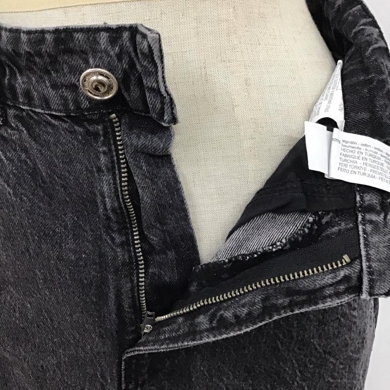 ザラ ZARA スカート ロングスカート 6164 187 800 デニム スリット カットオフ XS 無地 黒 / ブラック /  レディース USED 古着 中古 10120593