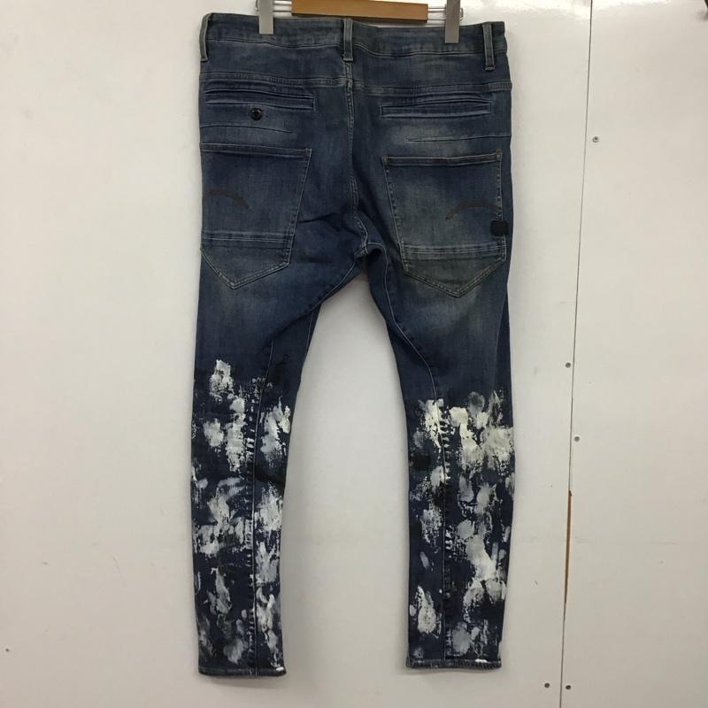 ジースターロゥ G-STAR RAW パンツ デニム、ジーンズ デニムパンツ スリムパンツ カジュアルパンツ ストレッチパンツ 32インチ ダメージ加工 インディゴ / インディゴ /  メンズ USED 古着 中古 10136584