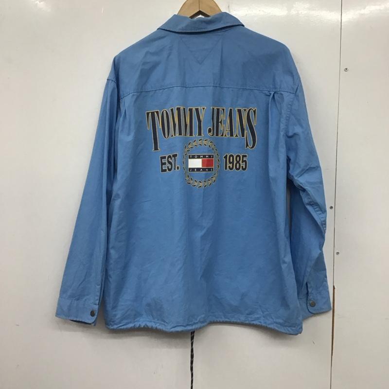 トミーヒルフィガー TOMMY HILFIGER ジャケット、上着 ジャケット、ブレザー 長袖ジャケット アウター 前ボタン カラージャケット L ロゴ、文字 青 / ブルー /  メンズ USED 古着 中古 10138623