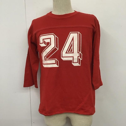 アヴィレックス AVIREX カットソー 七分袖 七分丈カットソー クルーネックカットソー プリントTシャツ 70s M プリント 赤 / レッド /  メンズ USED 古着 中古 10107008