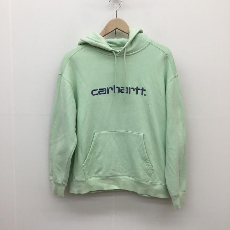 カーハート Carhartt パーカー 長袖 W Hooded Sweatshirt I027476.0T6.XX.03 M ロゴ、文字 薄緑 / ライトグリーン / X 水色 / ライトブルー /  レディース USED 古着 中古 10130249