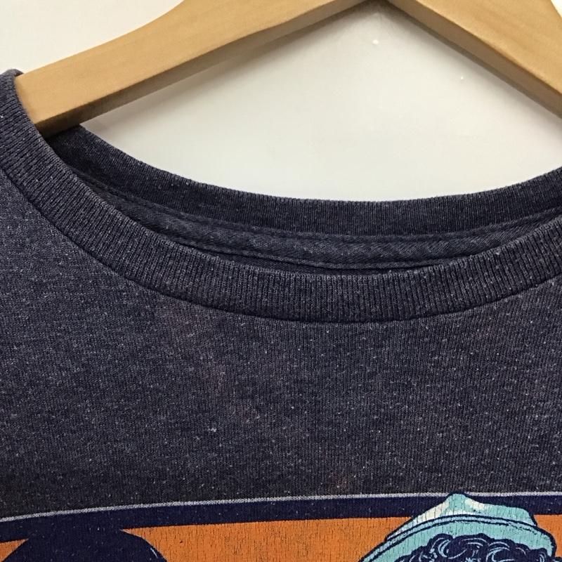 古着 USED カットソー 長袖 長袖カットソー プリントカットソー クルーネック XL プリント 紺 / ネイビー /  メンズ USED 古着 中古 10142623