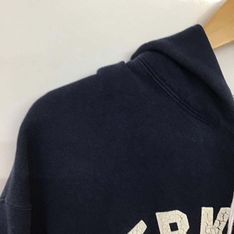 フラットヘッド The Flat Head パーカー 長袖 ハーフジップ 裏起毛 フーディー プルオーバー XL ロゴ、文字 紺 / ネイビー /  メンズ USED 古着 中古 10144071
