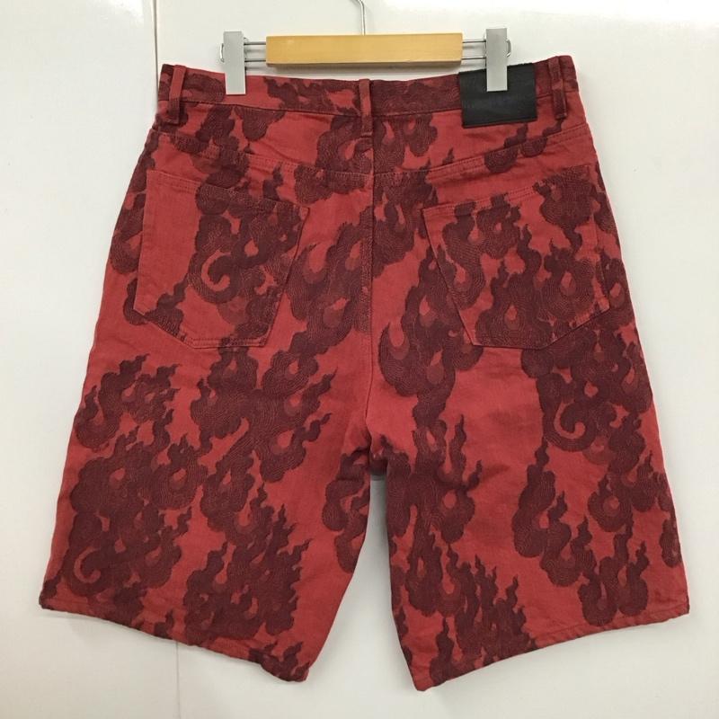 シュプリーム Supreme パンツ ショートパンツ SS23 FlamesJacquardBaggyDenimShort ショートパンツ ハーフパンツ 32インチ プリント 黒 / ブラック / X 赤 / レッド /  メンズ USED 古着 中古 10118304