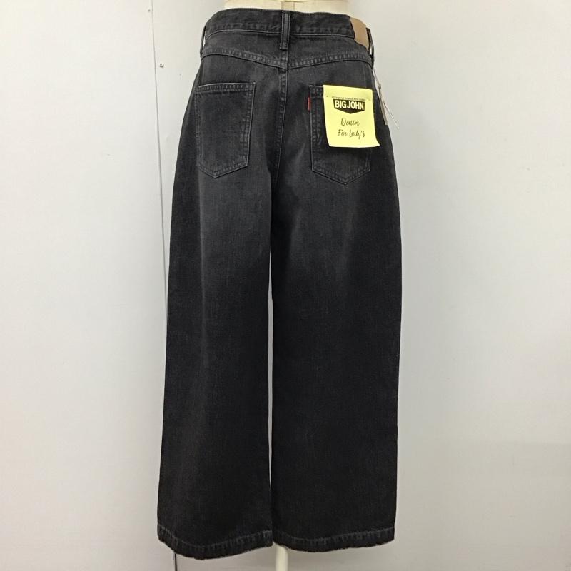ビッグジョン Big John パンツ デニム、ジーンズ デニムパンツ ストレートパンツ ワイドパンツ カジュアルパンツ 27インチ 無地 黒 / ブラック /  レディース USED 古着 中古 10115177
