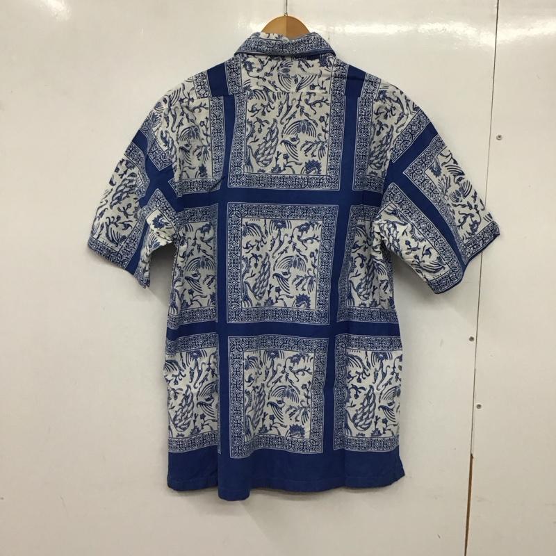 古着 USED シャツ、ブラウス 半袖 半袖シャツ プリントシャツ カラーシャツ プリント 白 / ホワイト / X 青 / ブルー /  メンズ USED 古着 中古 10136722