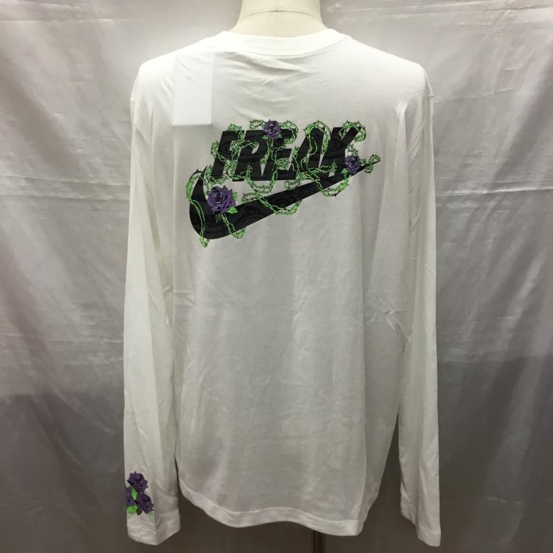 ナイキ NIKE Tシャツ 長袖 DN2943-100 GADFフリークプレミアム LSTシャツ タグ付き バックプリント XXL ロゴ、文字 白 / ホワイト /  メンズ USED 古着 中古 10121258