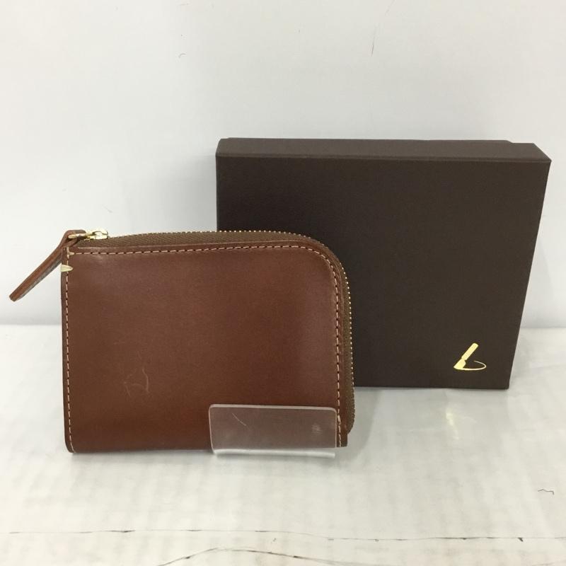 ツチヤカバン 土屋鞄 財布 コンパクト財布 ディアリオ ハンディLファスナー レザー 箱有 無地 茶 / ブラウン /  メンズ USED 古着 中古 10123642