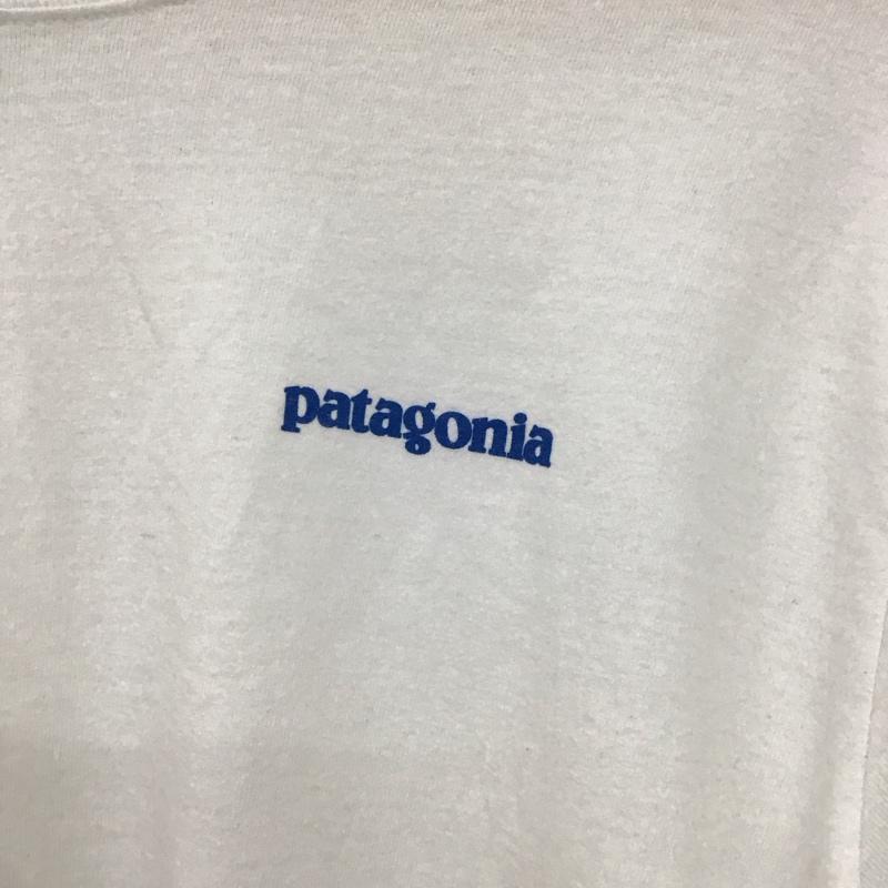 パタゴニア patagonia カットソー 長袖 長袖カットソー プリントカットソー クルーネック S ロゴ、文字 白 / ホワイト /  メンズ USED 古着 中古 10130467