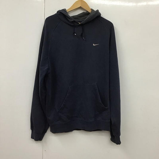 ナイキ NIKE パーカー 長袖 長袖パーカー プルオーバーパーカー スウェット L ロゴ、文字 紺 / ネイビー /  メンズ USED 古着 中古 10131438