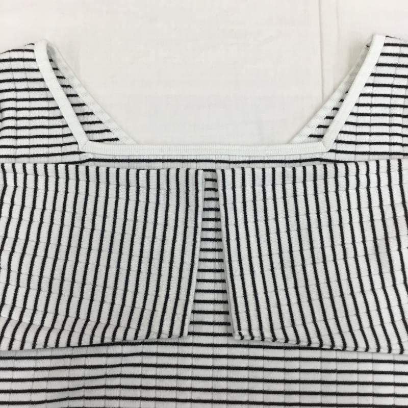 アズールバイマウジー AZUL BY MOUSSY カットソー 七分袖 L ボーダー柄 黒 / ブラック / X 白 / ホワイト /  レディース USED 古着 中古 10137603