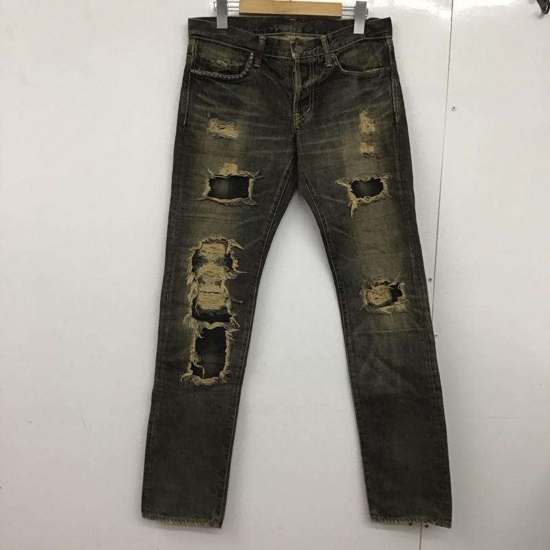 ヒステリックグラマー HYSTERIC GLAMOUR パンツ デニム、ジーンズ デニムパンツ スリムパンツ カジュアルパンツ 30インチ ダメージ加工 ダークグレー / ダークグレー /  メンズ USED 古着 中古 10147387