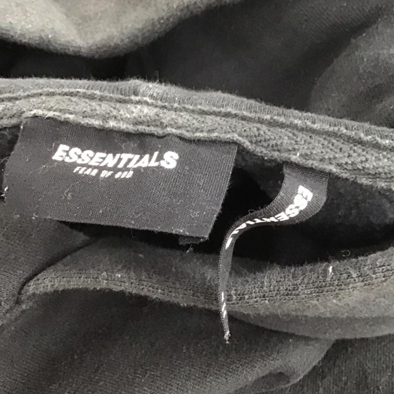 エッセンシャル ESSENTIEL パーカー 長袖 フーディ XL 無地 X プリント 黒 / ブラック /  メンズ USED 古着 中古 10106286
