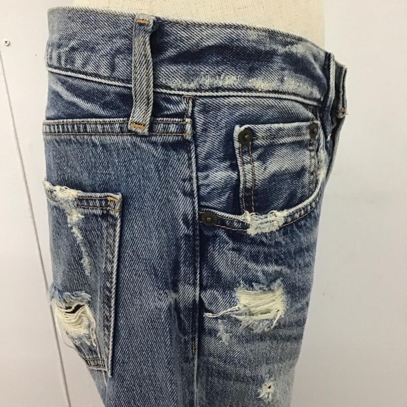 マウジー MOUSSY パンツ デニム、ジーンズ 0108AW11-5030 クラッシュデニム ダメージ プリント 2 ダメージ加工 青 / ブルー /  レディース USED 古着 中古 10106992