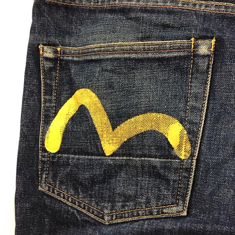 エヴィス EVISU パンツ デニム、ジーンズ 34インチ 無地 インディゴ / インディゴ /  メンズ USED 古着 中古 10117161