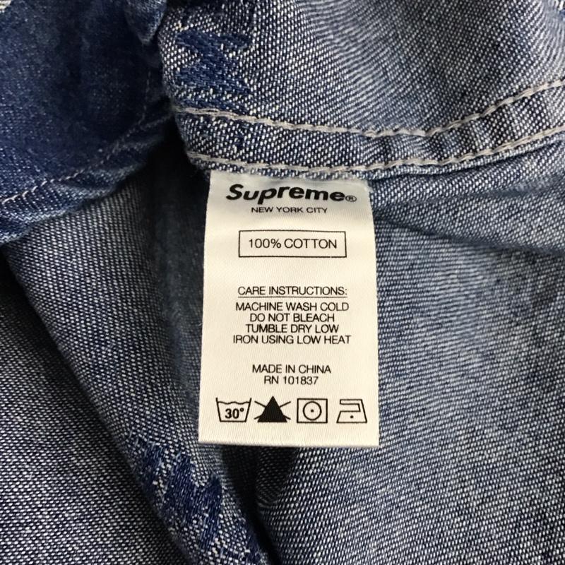 シュプリーム Supreme シャツ、ブラウス 長袖 19AW dimensionslogodenimshirt デニムシャツ プリントシャツ L プリント インディゴ / インディゴ /  メンズ USED 古着 中古 10142907