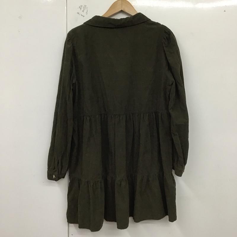 ザラ ZARA ワンピース ミニスカート L 無地 カーキ / カーキ /  レディース USED 古着 中古 10129823