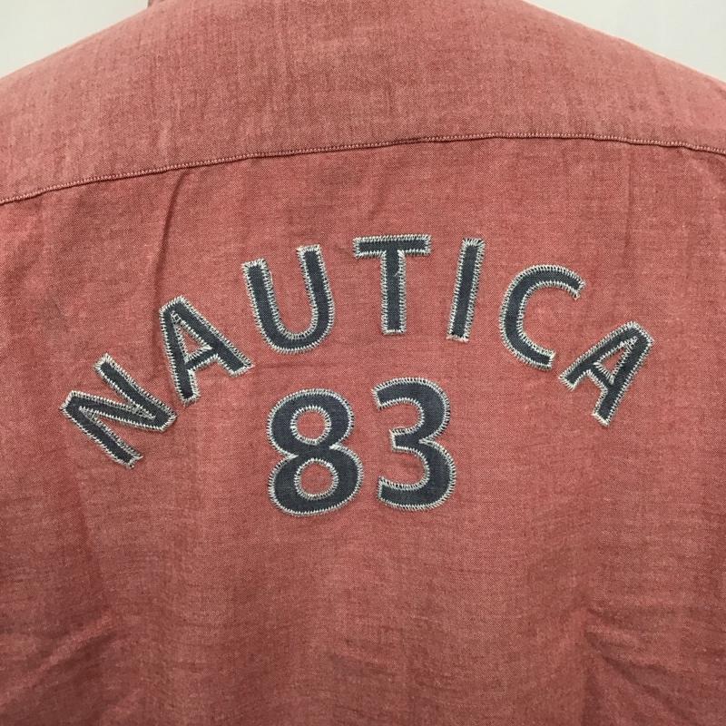 ノーティカ NAUTICA シャツ、ブラウス 長袖 長袖シャツ 無地シャツ カラーシャツ ボタンダウンシャツ XL ロゴ、文字 赤 / レッド /  メンズ USED 古着 中古 10125062