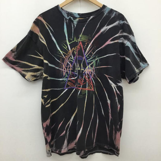 ＵＳフルギ US古着 Tシャツ 半袖 DEFLEPPARD タイダイ柄 バンT M ロゴ、文字 黒 / ブラック / X マルチカラー / マルチカラー /  メンズ USED 古着 中古 10148471