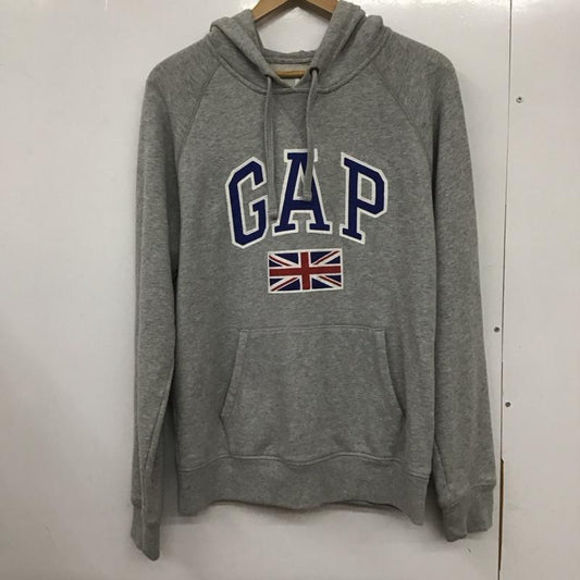 ギャップ GAP パーカー 長袖 長袖パーカー プルオーバーパーカー スウェット M ロゴ、文字 灰 / グレー /  メンズ USED 古着 中古 10132672