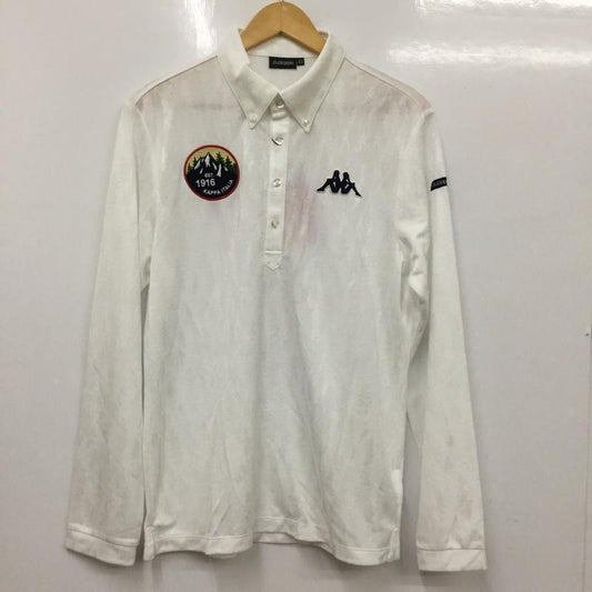 カッパ Kappa ポロシャツ 長袖 KG952LS43 ボタンダウン ゴルフウェア タグ付き ワンポイント 白 / ホワイト /  メンズ USED 古着 中古 10135702