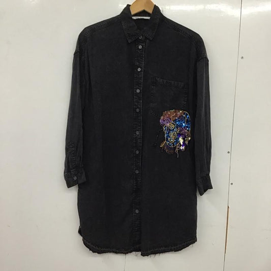 ザラベーシック ZARA BASIC シャツ、ブラウス 長袖 S 無地 黒 / ブラック /  レディース USED 古着 中古 10136527