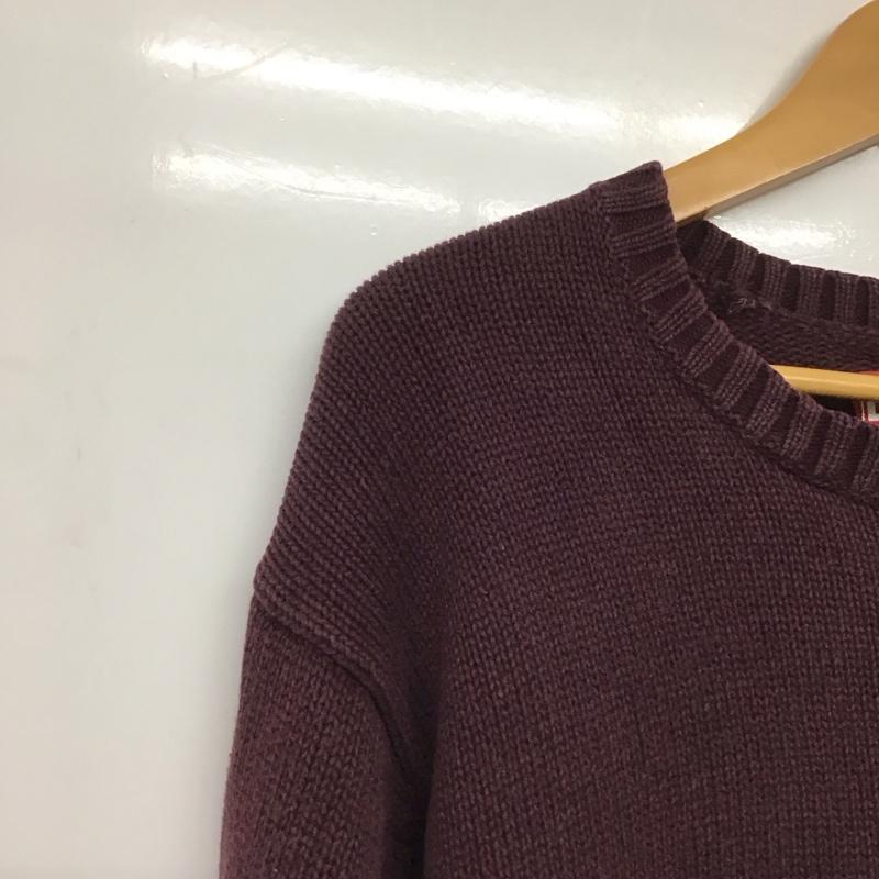 チャップス CHAPS ニット、セーター 長袖 長袖ニットカットソー クルーネック セーター XL ロゴ、文字 えんじ / ワインレッド /  メンズ USED 古着 中古 10143151
