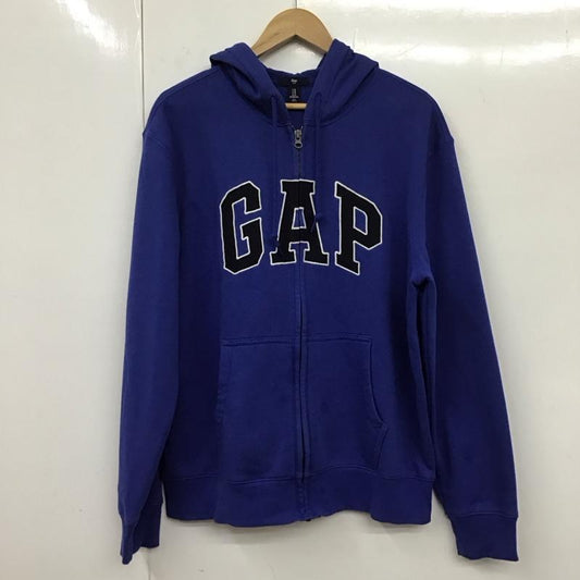 ギャップ GAP パーカー 長袖 ジップアップパーカー 長袖パーカー カジュアルジャケット M ロゴ、文字 青 / ブルー /  メンズ USED 古着 中古 10131986