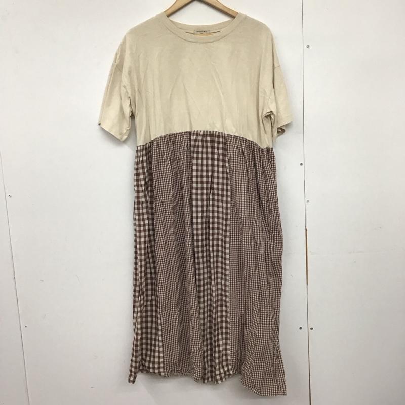 サマンサモスモス Samansa Mos2 ワンピース ロングスカート FREE 無地 X チェック ベージュ / ベージュ / X 茶 / ブラウン /  レディース USED 古着 中古 10150430