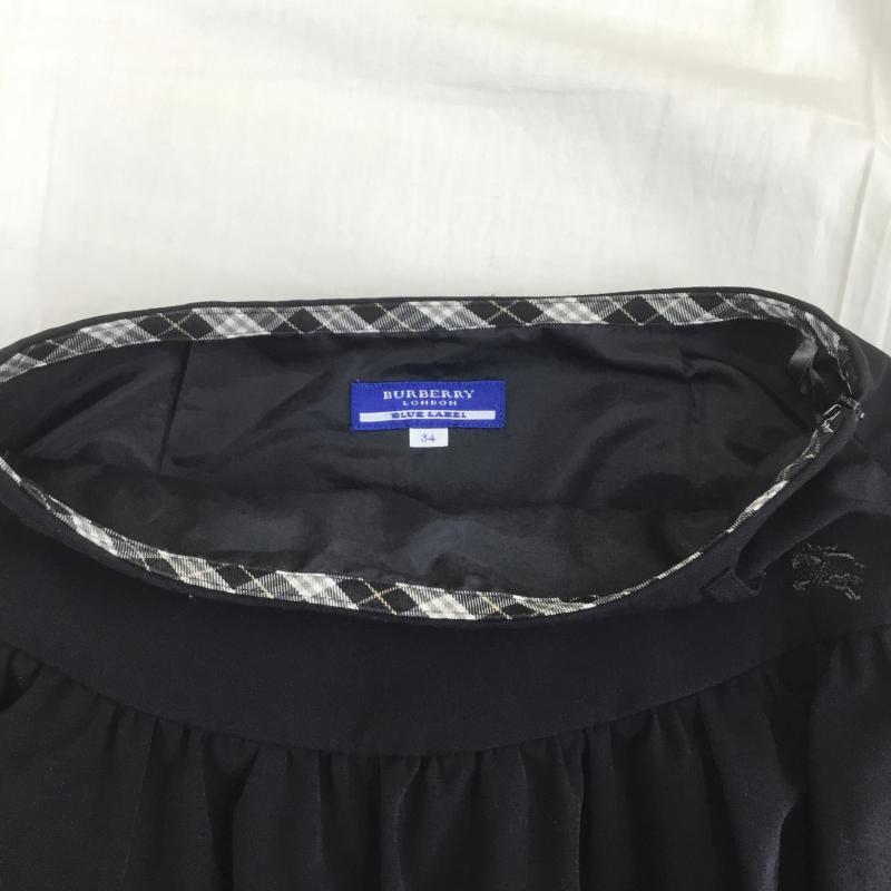 バーバリー BURBERRY スカート ミニスカート 34 無地 黒 / ブラック /  レディース USED 古着 中古 10110713