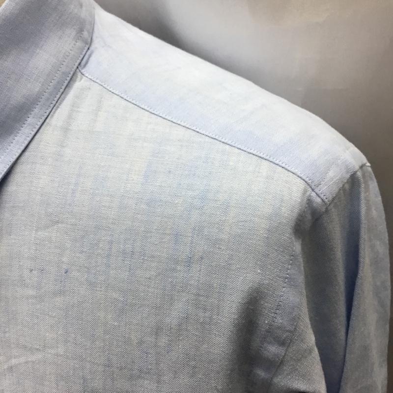 アトモスラボ ATMOS LAB シャツ、ブラウス 長袖 長袖シャツ カラーシャツ ポケットシャツ 長袖カットソー ボタンダウンシャツ M 無地 青 / ブルー /  メンズ USED 古着 中古 10117697