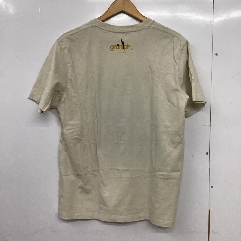 グラニフ graniph Tシャツ 半袖 半袖カットソー プリントTシャツ クルーネックカットソー M ロゴ、文字 ベージュ / ベージュ /  メンズ USED 古着 中古 10150927