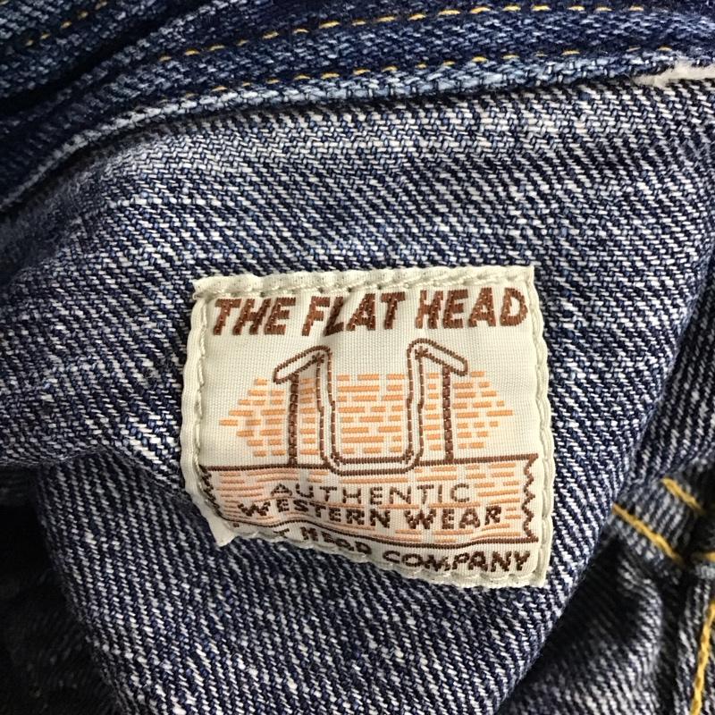 フラットヘッド The Flat Head シャツ、ブラウス 半袖 半袖シャツ デニムシャツ カジュアルシャツ 40 ロゴ、文字 インディゴ / インディゴ /  メンズ USED 古着 中古 10114188