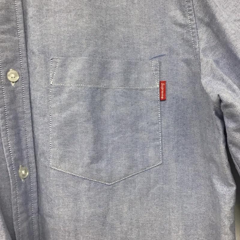 シュプリーム Supreme シャツ、ブラウス 長袖 長袖シャツ 無地シャツ カラーシャツ ボタンダウンシャツ M ロゴ、文字 水色 / ライトブルー /  メンズ USED 古着 中古 10146432