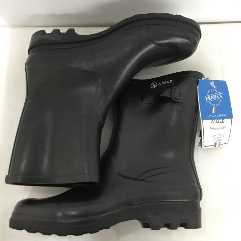 エーグル AIGLE 長靴、レインシューズ 長靴、レインシューズ ZZH8515 ICARE RUBBER BOOTS ラバーブーツタグ付き 44 ロゴ、文字 黒 / ブラック /  メンズ USED 古着 中古 10135741