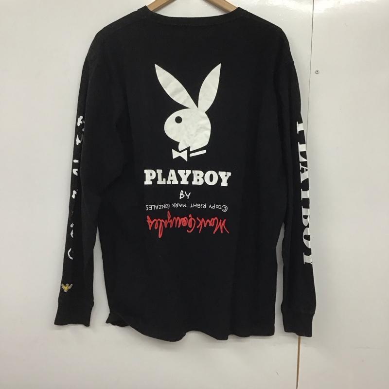 マーク・ゴンザレス Mark Gonzales カットソー 長袖 長袖カットソー プリントカットソー クルーネック XL プリント 黒 / ブラック /  メンズ USED 古着 中古 10142355