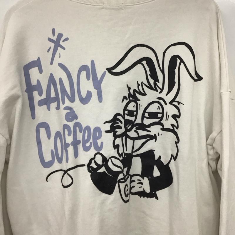 ジェイダ GYDA トレーナー 長袖 072412726001 FANCY COFFEE BUNNYスウェットトップス FREE ロゴ、文字 白 / ホワイト /  レディース USED 古着 中古 10146808