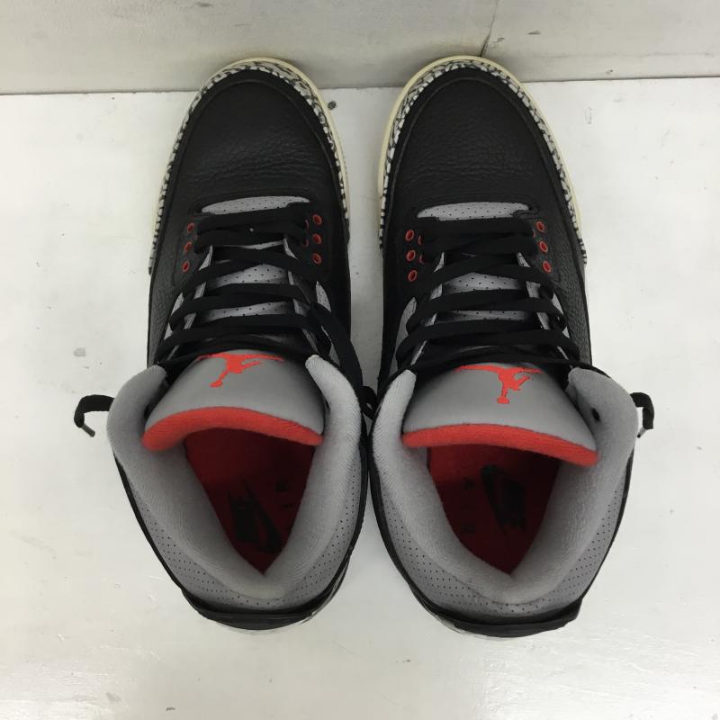 ナイキ NIKE スニーカー スニーカー 854262-001 Air Jordan 3 Retro OG Black Cement 28.0cm ロゴ、文字 灰 / グレー / X 黒 / ブラック / X 赤 / レッド /  メンズ USED 古着 中古 10142850