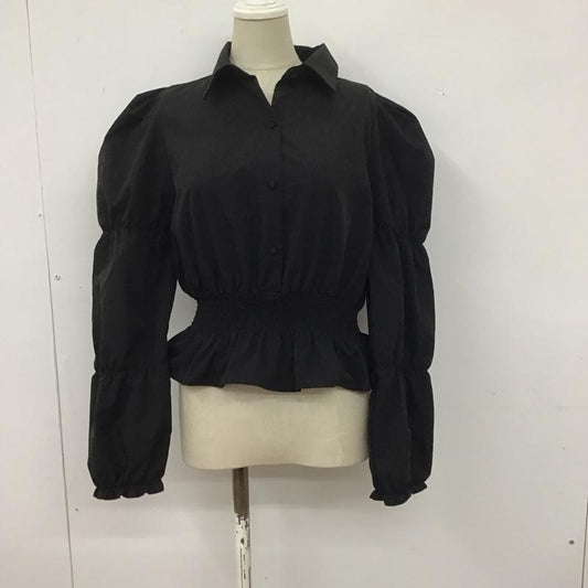 ザラ ZARA シャツ、ブラウス 長袖 8351 249 800 シャーリング XS 無地 黒 / ブラック /  レディース USED 古着 中古 10109077