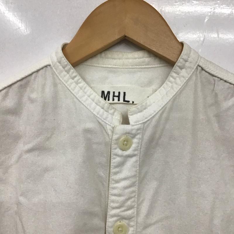 エムエイチエル MHL. シャツ、ブラウス 長袖 長袖シャツ 無地シャツ ノーカラーシャツ M 無地 白 / ホワイト /  メンズ USED 古着 中古 10131769