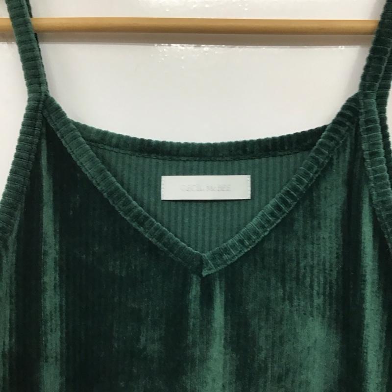 セシルマクビー CECIL McBEE ワンピース ロングスカート コーデュロイワンピース タイトワンピース キャミワンピ M 無地 緑 / グリーン /  レディース USED 古着 中古 10141303