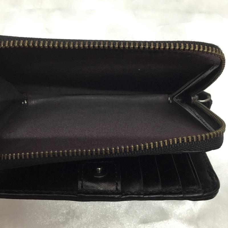ヴィヴィアンウエストウッド Vivienne Westwood 財布 二つ折り ラウンドファスナー オーヴ 総柄 黒 / ブラック /  レディース USED 古着 中古 10114226