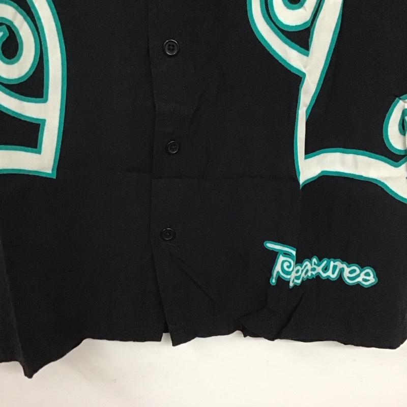 プレジャー PLEASURES シャツ、ブラウス 半袖 半袖シャツ プリントシャツ 柄シャツ S プリント 黒 / ブラック /  メンズ USED 古着 中古 10136824