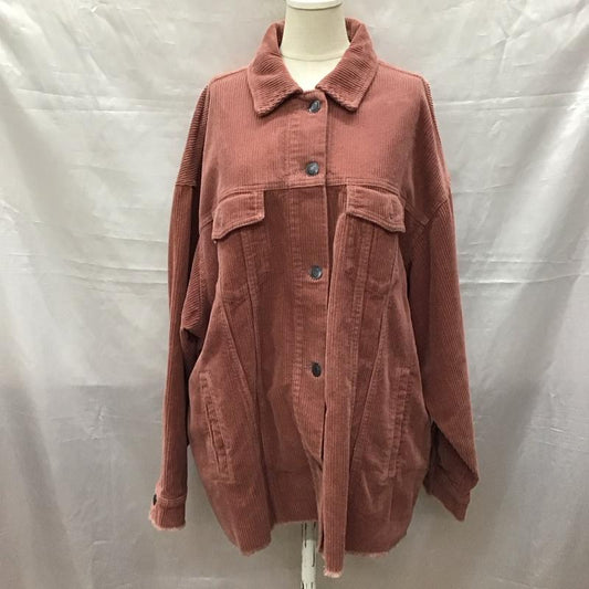 ザラ ZARA ジャケット、上着 ジャケット、ブレザー 8372 227 645 コーデュロイ シャツジャケット L 無地 桃 / ピンク /  レディース USED 古着 中古 10118443